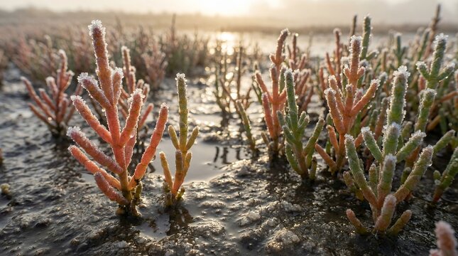 Salt Marsh Glasswort with Sunrise Frost Veins