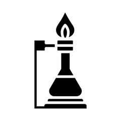 Bunsen Burner Laboratory Icon Vector