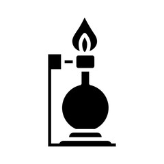 Bunsen Burner Laboratory Icon Vector