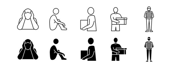 Jobless Unemployment Icon Vector Illustration