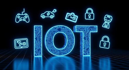 Illuminating the interconnected world of the internet of things with glowing icons