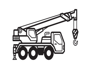Mobile crane truck with hook and boom © MDWALID
