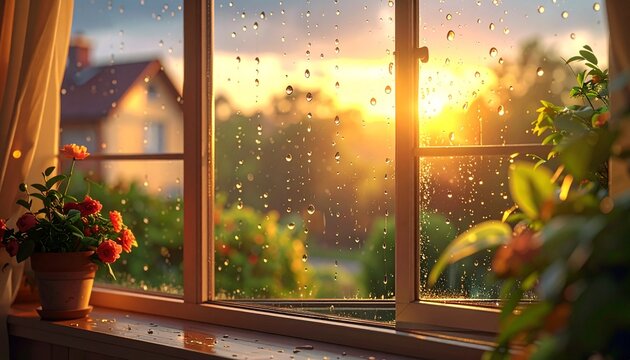 raindrops on the window