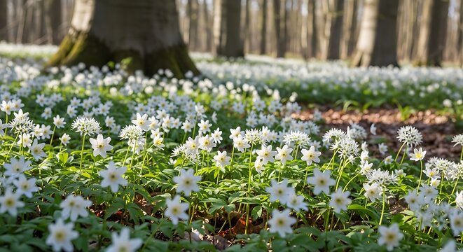 Wildflowers in forest.