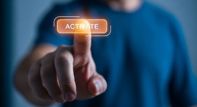 A person activating a digital button with their finger