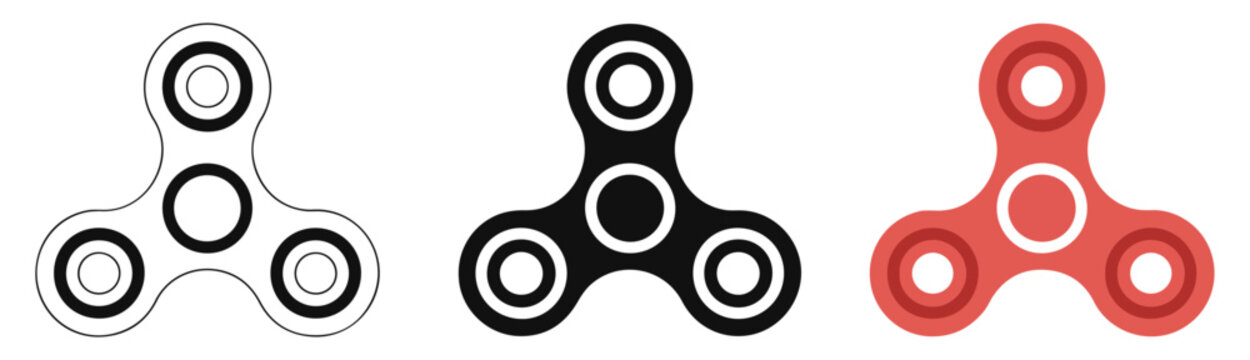 fidget spinner toy icon set