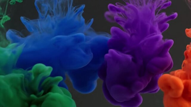 Fluid Dynamics Highlight the scientific beauty of fluid interactions, as ink droplets expand and blend, illustrating principles of diffusion and turbulence in a visually stunning way.