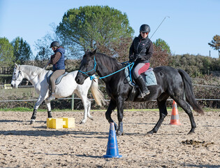 riding girl and horse
