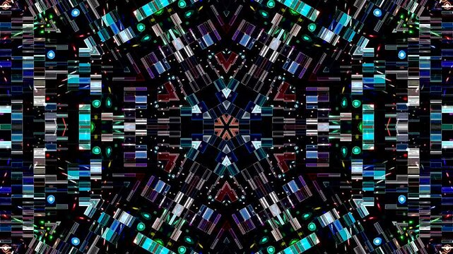 Glowing abstract illustration with complex digital elements resembling a modern technological mandala.