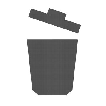 Trash Bin Delete Remove Icon in Minimal Flat Gray Style Isolated on White Background