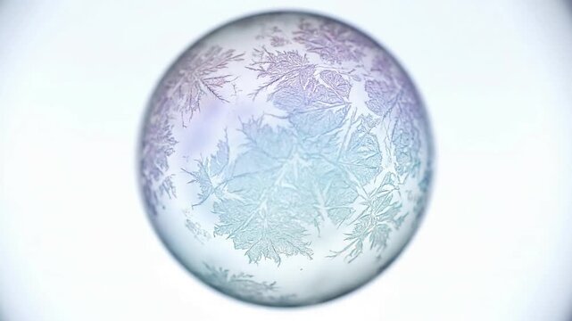 Frozen Bubbles extreme close-up of frozen bubble with intricate patterns; clean backdrop; royalty-free look; no banners or text; no faces; no people; no brands; no logos; no copyrighted IP scene 4