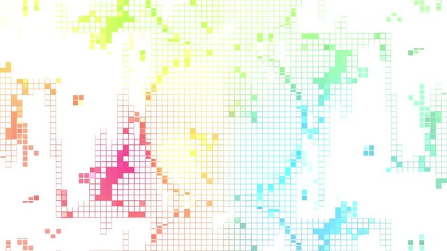 Flickering Pixel Art Loop with Print Misalignment (Rainbow Prism)