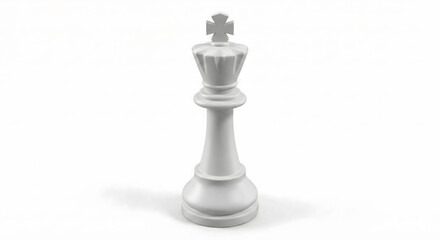 Fototapeta premium Clean 3D illustration of a chess king piece. Business leadership and marketing strategy concept. Isolated on white background