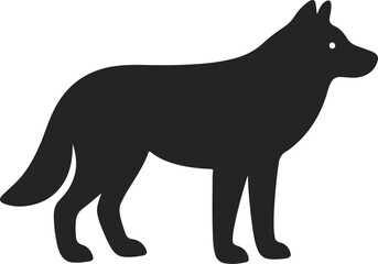 Fototapeta premium American Grey Wolf silhouette, black vector icon style, simple shape, clean cut, white background, no shadow, no text, no gradient, high contrast, minimal design, stock illustration style, 