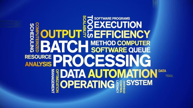 Batch Processing animated word cloud-text design animation tag kinetic typography seamless loop.