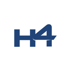 Fototapeta premium H4 logo icon isolated on white background