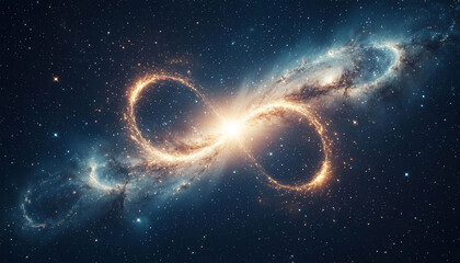 Fototapeta premium Cosmic Infinity Symbol in a Starry Universe