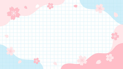 春のSALEやキャンペーン　ポップなバナー背景　16:9	