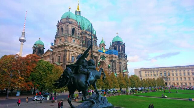 Amazon statue in front of Berliner Dom, Berlin, Germany