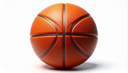 Fototapeta premium Close Up Orange Basketball on White Background with Soft Lighting