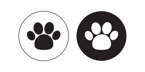 Paw icon set illustration. paw print sign and symbol.  cat paw. © roni