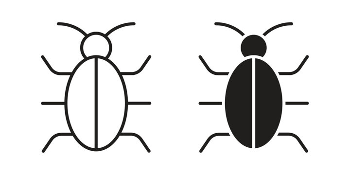 Bug icon vector isolated on white background. Simple icon set.