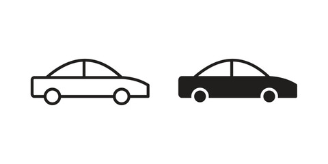 Obraz premium Car side view icon vector isolated on white background. Simple icon set.