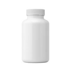 White plastic supplement bottle container health isolated on a transparent background