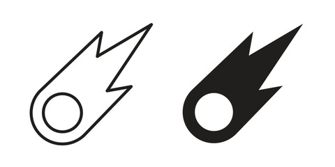 Comet icon vector isolated on white background. Simple icon set.