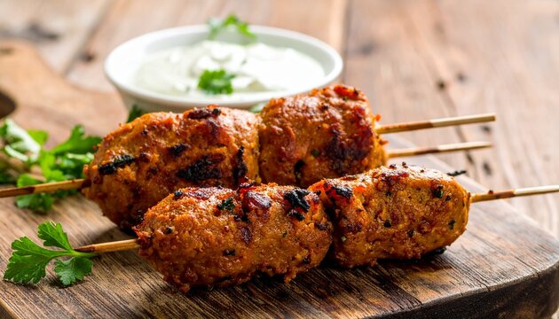 Chapli kebab rustic board macro