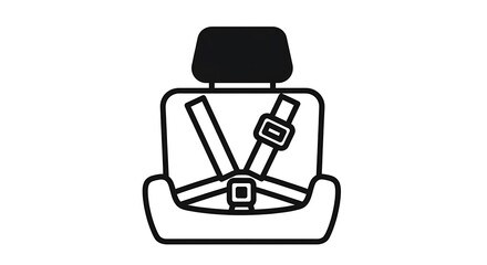 Car Seat Line Icon.