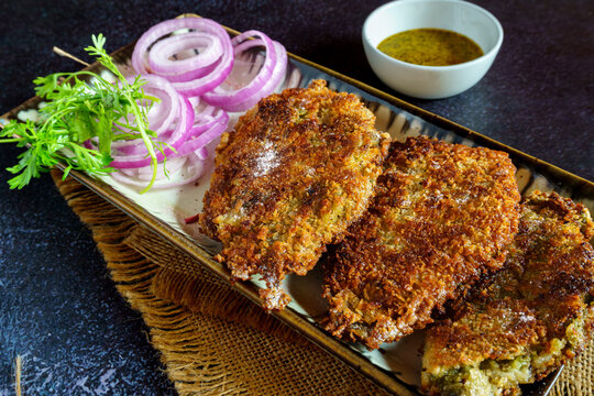 Lote Fish Fry with Mustard and Onion Slices | Crispy Bombay Duck Fry | Golden Fried Fish Snack | Traditional Indian Seafood Street Food