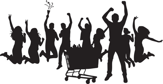 Black Friday Cashier Silhouette Vector