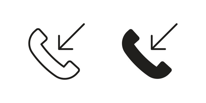 Incoming Call icon vector isolated on white background. Simple icon set.