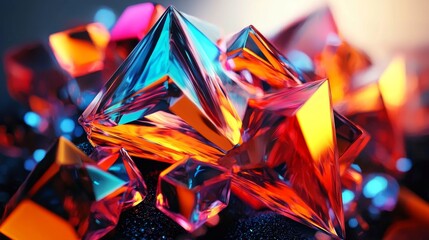 Innovative geometric designs create an enchanting glass composition.