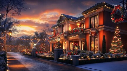 Stunning Christmas decorations adorn the Brea Neighborhood.