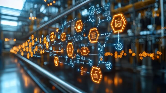 Smart factory digitalization process optimization, automation, and data visualization in industrial setting