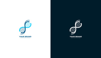 Modern DNA double helix logo template for science brands