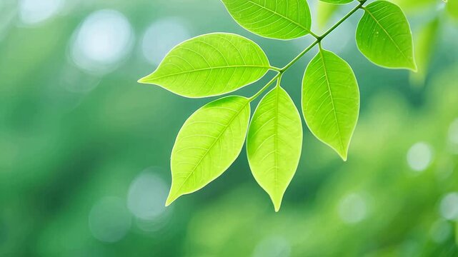 FreshGreenBranchonSoftGradientBackground