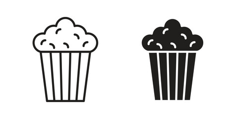 Popcorn icon vector isolated on white background. Simple icon set. © Tareem