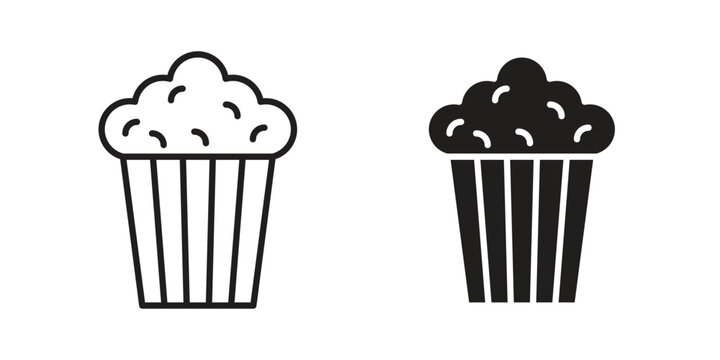 Popcorn icon vector isolated on white background. Simple icon set.