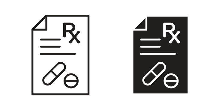 RX icon vector isolated on white background. Simple icon set.