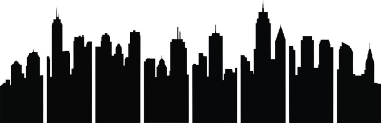 Collection of commercial airplane silhouettes, set of six black vector icons of modern passenger jets in various flight and landing positions isolated on white.