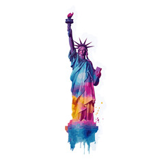 Statue of Liberty. Statue of Liberty hand drawn watercolor illustration