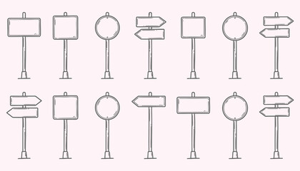 A collection of various blank signpost illustrations © md