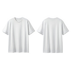 Fototapeta premium Set of White t shirt front and back on transparent background
