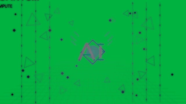 dots sparking logo tilting, arms reaching, camera zooming, showing mark on transparent background