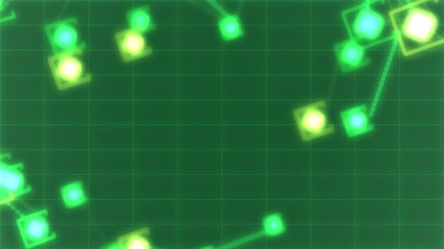 Faint diagonal traces starting nodes spawning moving linking and locking to track on transparent bg
