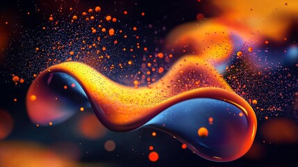 Radiant display of shimmering abstract particle flows.