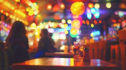 An artistic representation of restaurant-goers enveloped in blur.